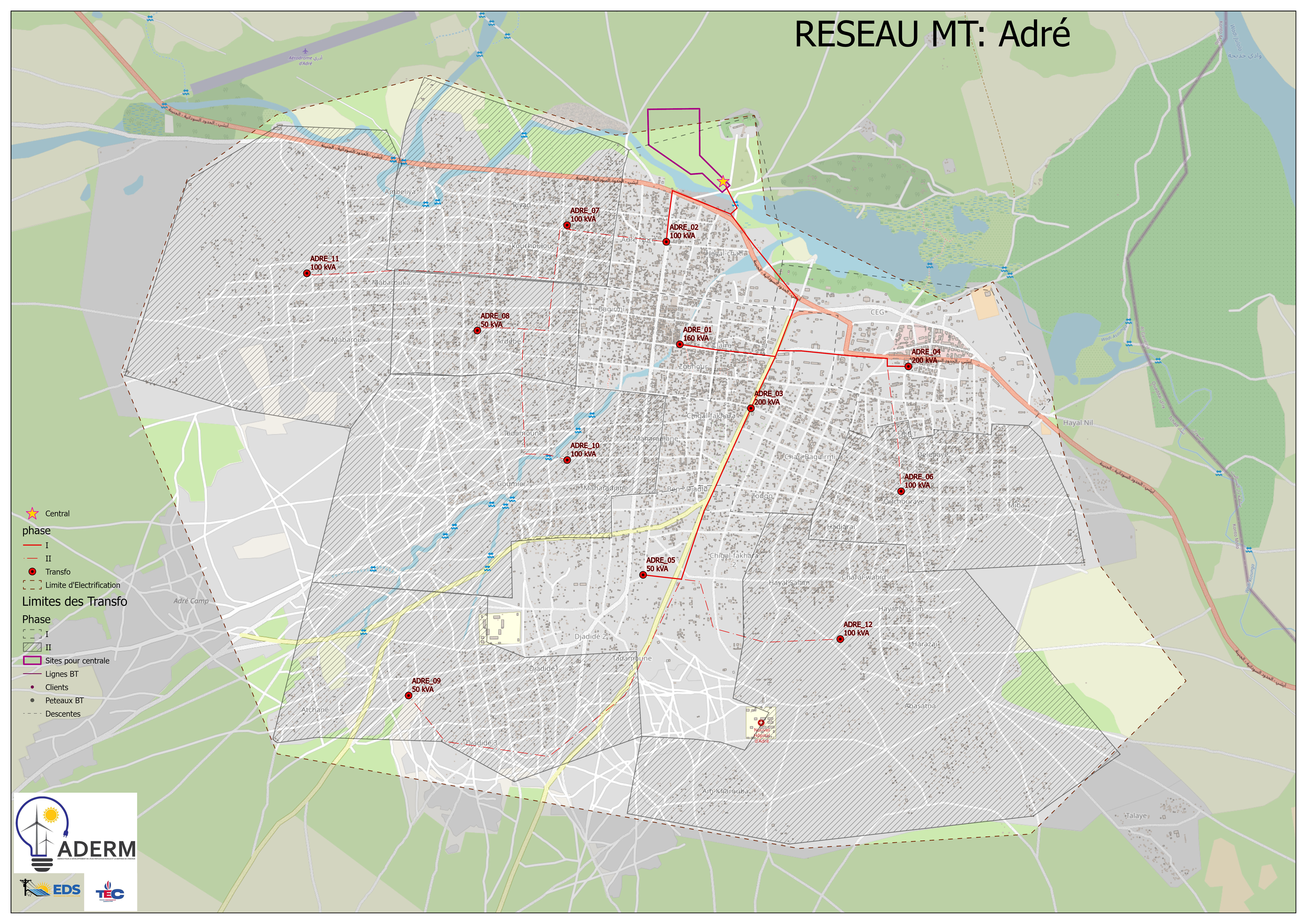 Medium-voltage distribution design evidence from network rehabilitation work in Chad.