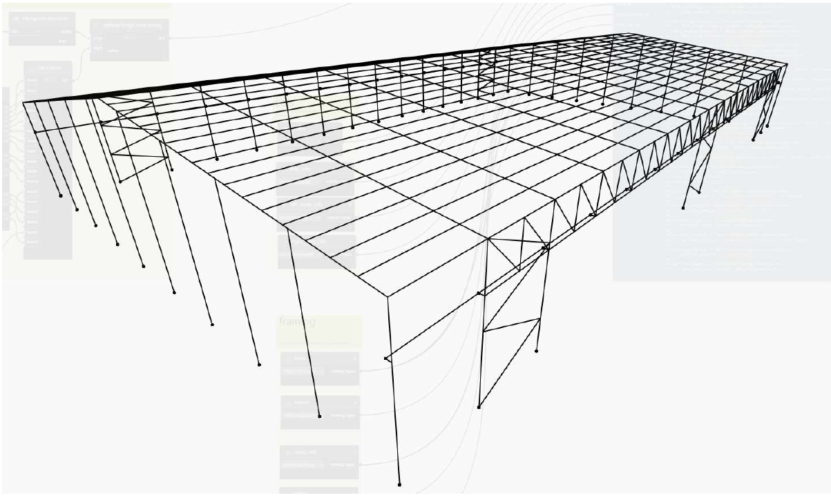 Structure framing generated through Autodesk Dynamo scripting.